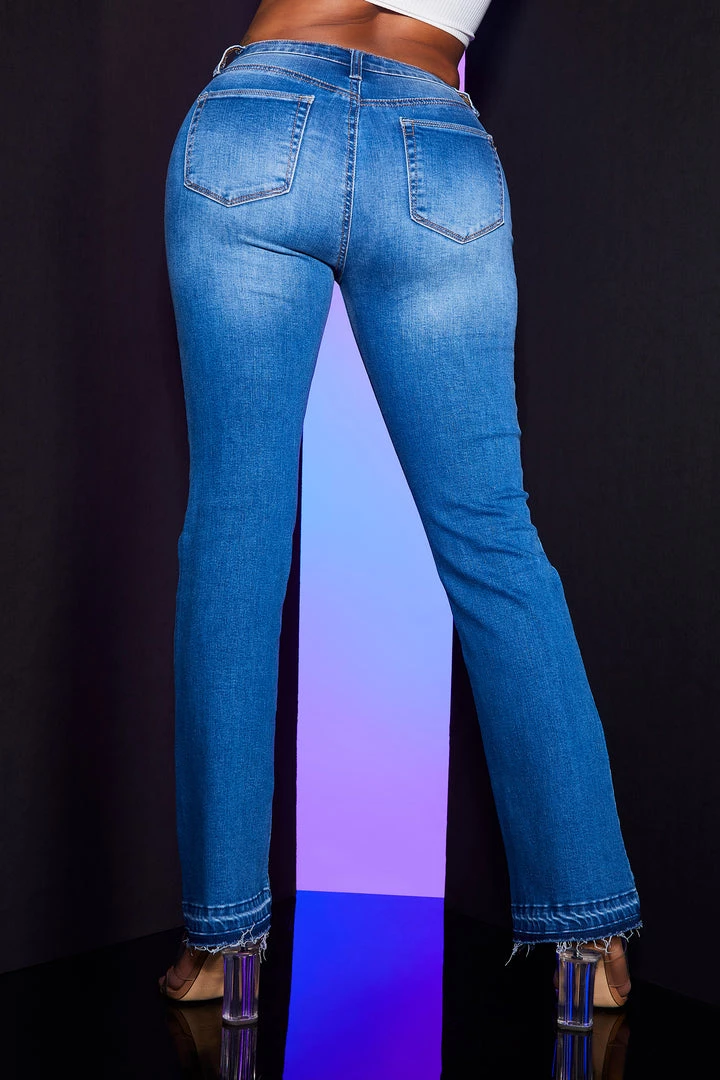 WOMENS JEANS Best Seller RAW HEM FLARE JEAN-MEDIUM WASH 5 WOMENS JEANS Best Seller RAW HEM FLARE JEAN-MEDIUM WASH