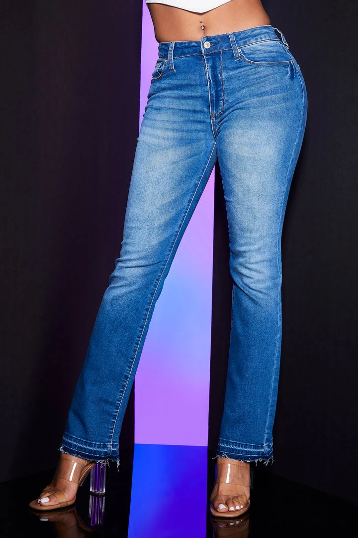 WOMENS JEANS Best Seller RAW HEM FLARE JEAN-MEDIUM WASH 7 WOMENS JEANS Best Seller RAW HEM FLARE JEAN-MEDIUM WASH