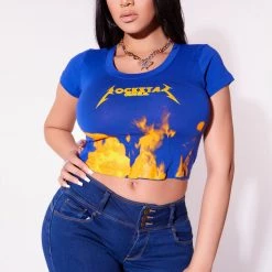 WOMENS TEES MILLIE TEE - ROYAL BLUE