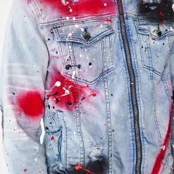 MENS DENIM JACKETS BLINK PAINTER JACKET- RED