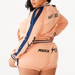 WOMENS SHORT SETS GIGI SHORT SET - CORAL/NAVY