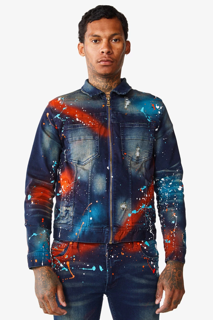 MENS DENIM JACKETS BLINK PAINTER JACKET- ORANGE 2 MENS DENIM JACKETS BLINK PAINTER JACKET- ORANGE