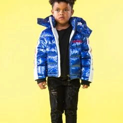 BOYS OUTERWEAR Kids Metallic Royal Blue Alasia Puffer Jacket 20 BOYS OUTERWEAR Kids Metallic Royal Blue Alasia Puffer Jacket