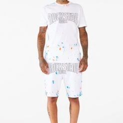 MENS SHORT SETS Track Sets RANDALL CRYSTAL LIGHTING SHORT SET-WHITE