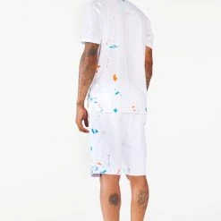 MENS SHORT SETS Track Sets RANDALL CRYSTAL LIGHTING SHORT SET-WHITE