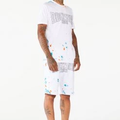 MENS SHORT SETS Track Sets RANDALL CRYSTAL LIGHTING SHORT SET-WHITE