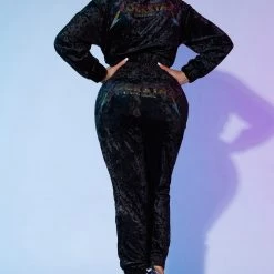 WOMENS TRACK SETS DANICA MATCHING PANT SET-BLACK