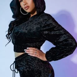 WOMENS TRACK SETS DANICA MATCHING PANT SET-BLACK