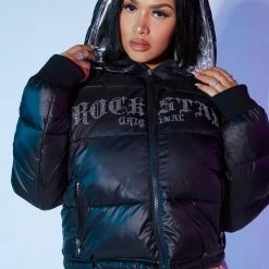 WOMENS OUTERWEAR Best Seller ROSE PUFFER JACKET - BLACK