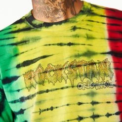 MENS TEES RASTA TIE DYE T-SHIRT- GREEN COMBO