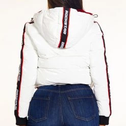 WOMENS OUTERWEAR JACKEY PUFFER JACKET - WHITE