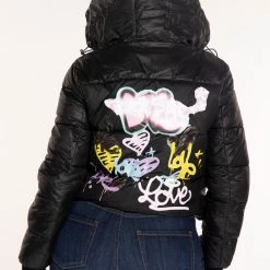 WOMENS OUTERWEAR Best Seller LOVERGIRL PUFFER JACKET-BLACK 8 WOMENS OUTERWEAR Best Seller LOVERGIRL PUFFER JACKET-BLACK