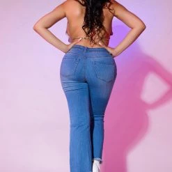 WOMENS JEANS RUBI ROSE TRAP JEAN-LIGHT WASH Best Seller