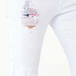 MENS JEANS OSCAR SIGNATURE BIKER JEAN-WHITE