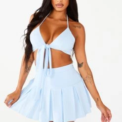 WOMENS DRESSES JANIE SKIRT SET - BABY BLUE