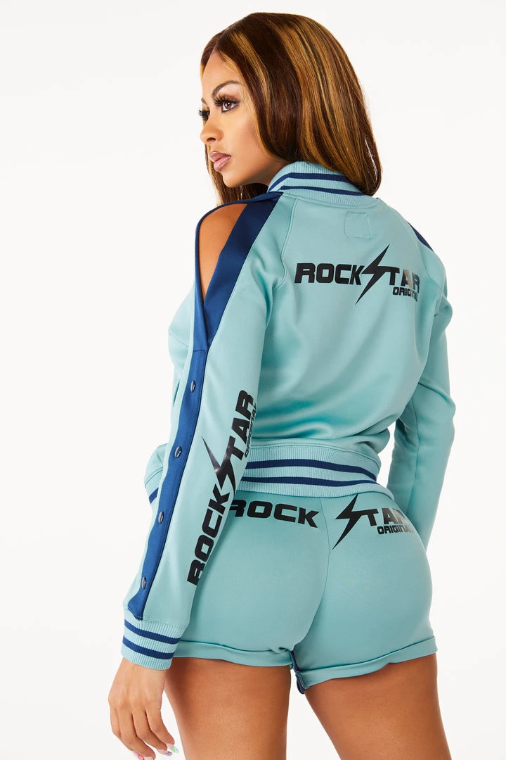 WOMENS SHORT SETS GIGI SHORT SET - TEAL/NAVY 2 WOMENS SHORT SETS GIGI SHORT SET - TEAL/NAVY