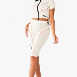 WOMENS ACTIVE SHORT SETS NERIAH ACTIVE BIKER SET - CREAM