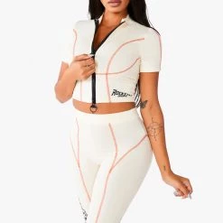 WOMENS ACTIVE SHORT SETS NERIAH ACTIVE BIKER SET - CREAM