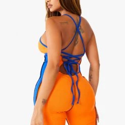 WOMENS ROMPERS & JUMPSUITS HAYDEN ROMPER - ORANGE/ROYAL Best Seller