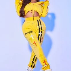 WOMENS TRACK SETS NATASHA TRACKSET-YELLOW 10 WOMENS TRACK SETS NATASHA TRACKSET-YELLOW