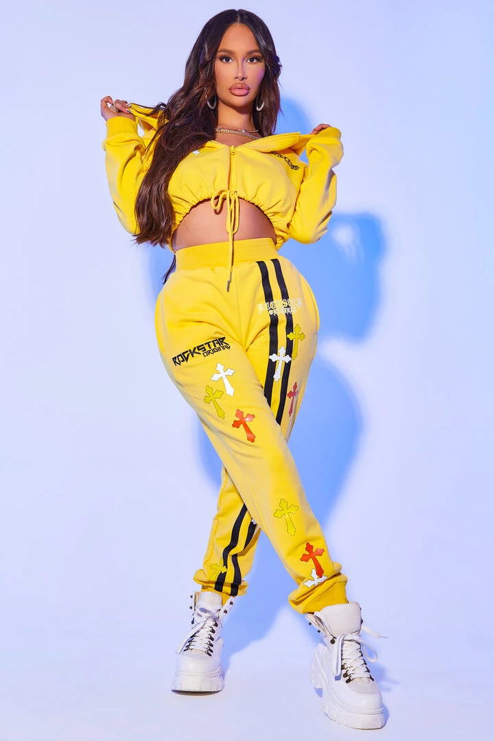 WOMENS TRACK SETS NATASHA TRACKSET-YELLOW 3 WOMENS TRACK SETS NATASHA TRACKSET-YELLOW