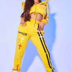 WOMENS TRACK SETS NATASHA TRACKSET-YELLOW 11 WOMENS TRACK SETS NATASHA TRACKSET-YELLOW