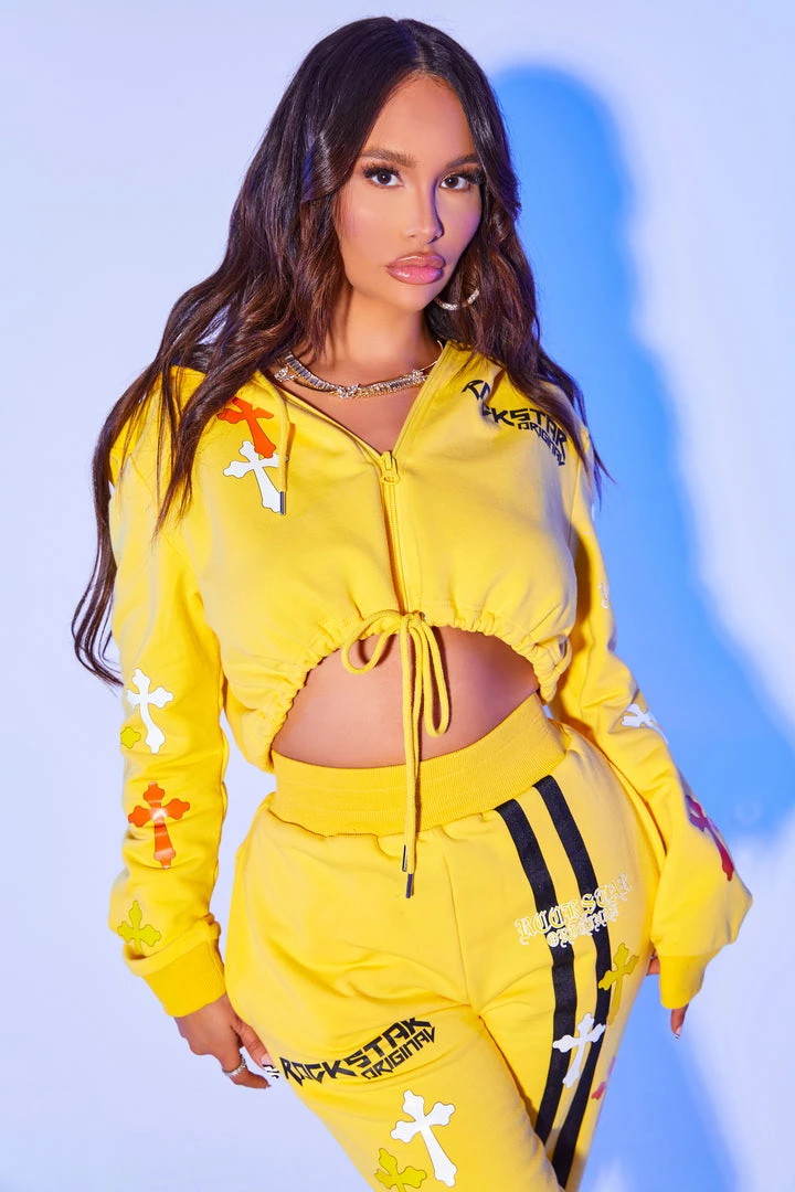 WOMENS TRACK SETS NATASHA TRACKSET-YELLOW 6 WOMENS TRACK SETS NATASHA TRACKSET-YELLOW