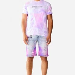 MENS SHORTS BOLIN DENIM SHORT- PINK/BLUE