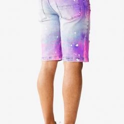 MENS SHORTS BOLIN DENIM SHORT- PINK/BLUE