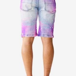 MENS SHORTS BOLIN DENIM SHORT- PINK/BLUE