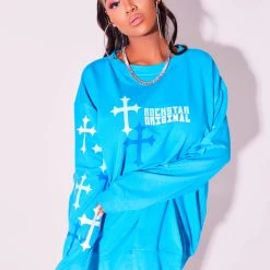 WOMENS HOODIES & SWEATSHIRTS Best Seller BIA CREWNECK SWEATSHIRT-BLUE 10 WOMENS HOODIES & SWEATSHIRTS Best Seller BIA CREWNECK SWEATSHIRT-BLUE