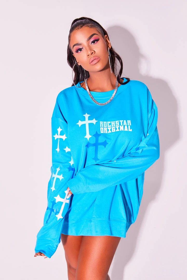 WOMENS HOODIES & SWEATSHIRTS Best Seller BIA CREWNECK SWEATSHIRT-BLUE 4 WOMENS HOODIES & SWEATSHIRTS Best Seller BIA CREWNECK SWEATSHIRT-BLUE