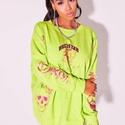 WOMENS HOODIES & SWEATSHIRTS EZRA CREWNECK SWEATSHIRT-GREEN