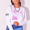 WOMENS HOODIES & SWEATSHIRTS Best Seller THE BANK CREWNECK-WHITE