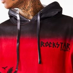 MENS HOODIES & SWEATSHIRTS TOVI OMBRE PRINTED HOODIE- RED Tops