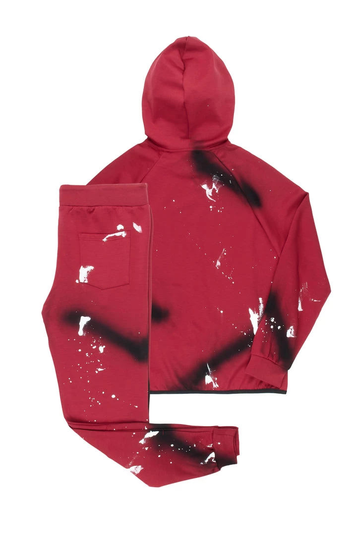 MENS TRACK SETS LORO GRAPHIC TRACK SET-BURGUNDY 4 MENS TRACK SETS LORO GRAPHIC TRACK SET-BURGUNDY