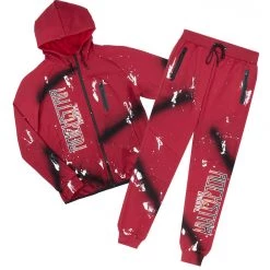 MENS TRACK SETS LORO GRAPHIC TRACK SET-BURGUNDY