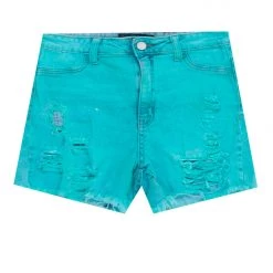WOMENS SHORTS LOLI DENIM SHORTS - TURQUOISE