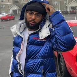 MENS OUTERWEAR Jackets & Outerwear Metallic Royal Blue Alasia Puffer Jacket