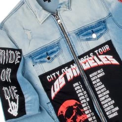 MENS TRACK SETS MINO DENIM JACKET/TRACKPANT SET-BURGUNDY