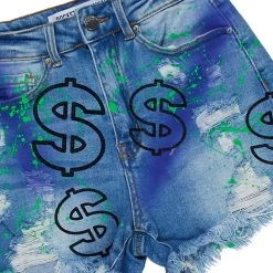 WOMENS SHORTS Best Seller MONEY HUNNY DENIM SHORT-LIGHT WASH