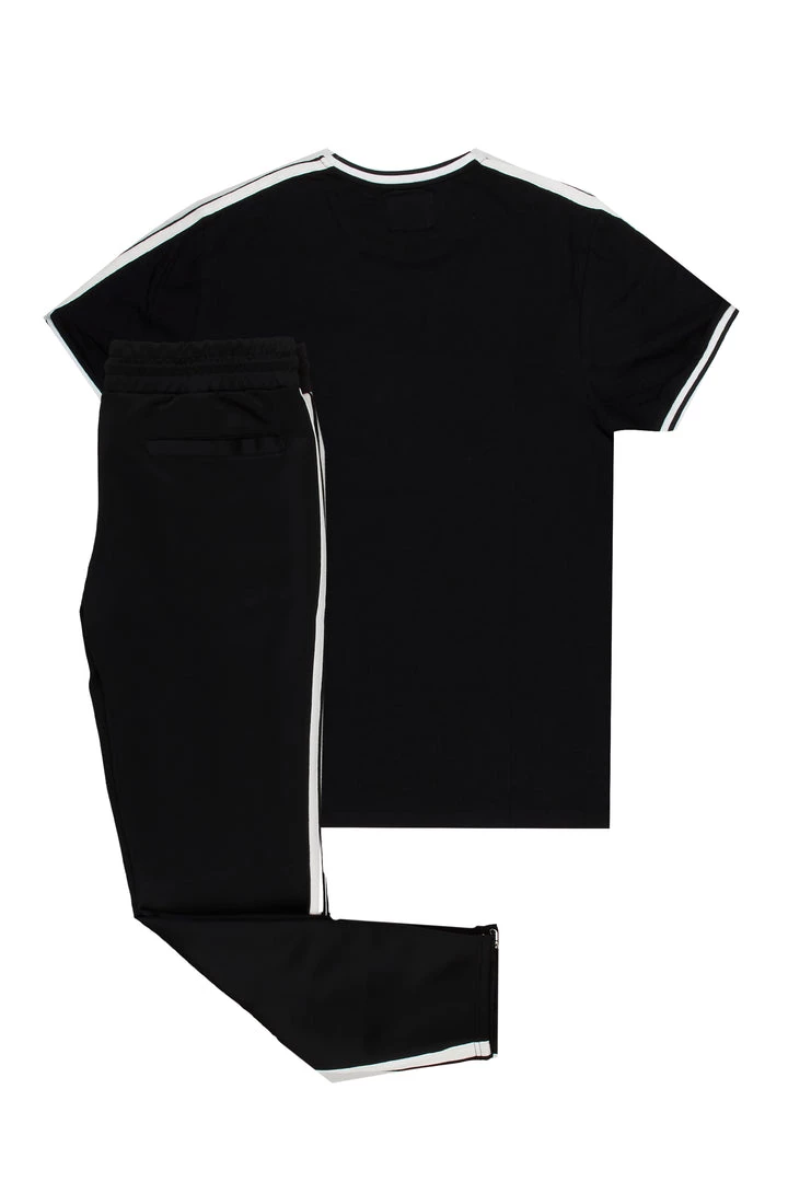 MENS TRACK SETS MOON T-SHIRT TRACKSET-BLACK 4 MENS TRACK SETS MOON T-SHIRT TRACKSET-BLACK