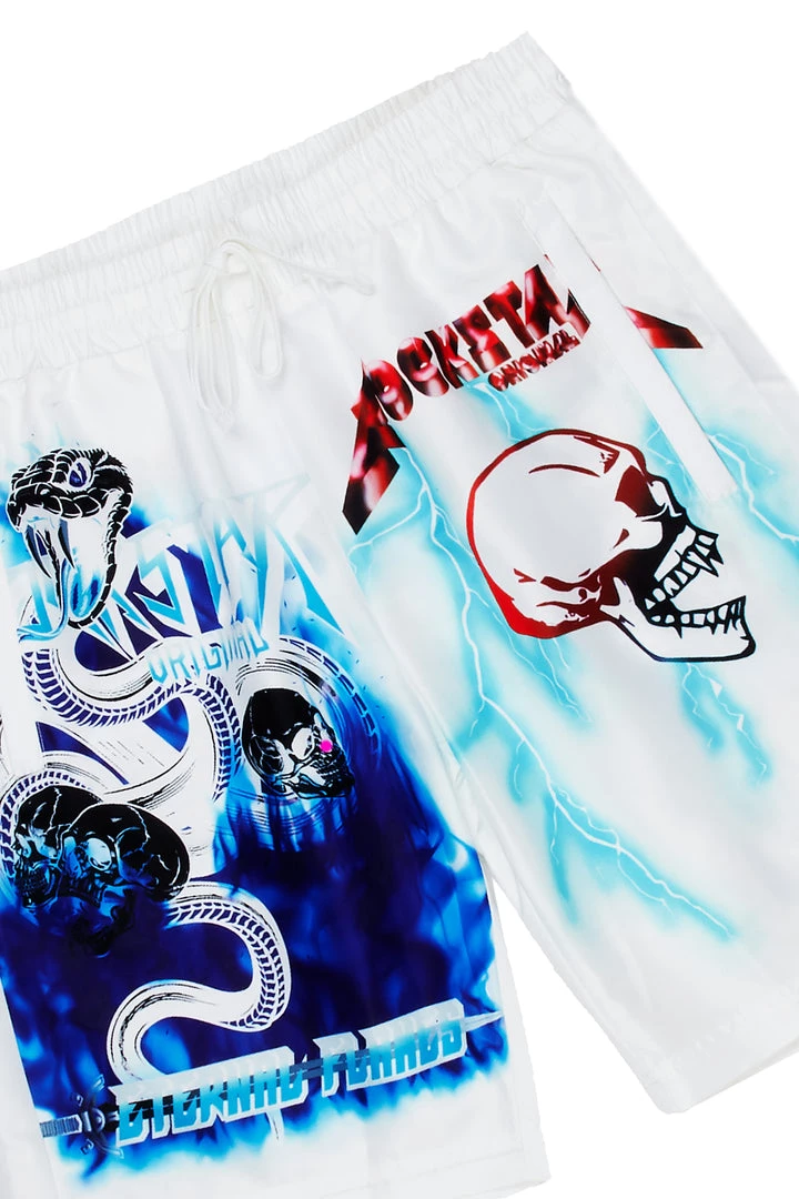 MENS SWIM NASH SWIM SHORT- WHITE 2 MENS SWIM NASH SWIM SHORT- WHITE