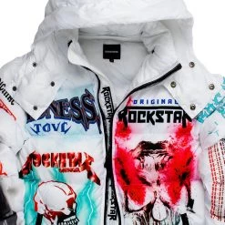 MENS OUTERWEAR White Nash Graphic Print Puffer Jacket 7 MENS OUTERWEAR White Nash Graphic Print Puffer Jacket