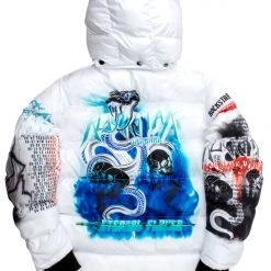 MENS OUTERWEAR White Nash Graphic Print Puffer Jacket 9 MENS OUTERWEAR White Nash Graphic Print Puffer Jacket