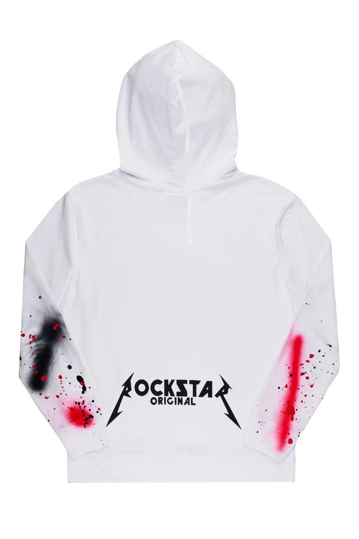 MENS HOODIES & SWEATSHIRTS NERO PAINTER HOODIE-WHITE/PINK Tops 3 MENS HOODIES & SWEATSHIRTS NERO PAINTER HOODIE-WHITE/PINK Tops