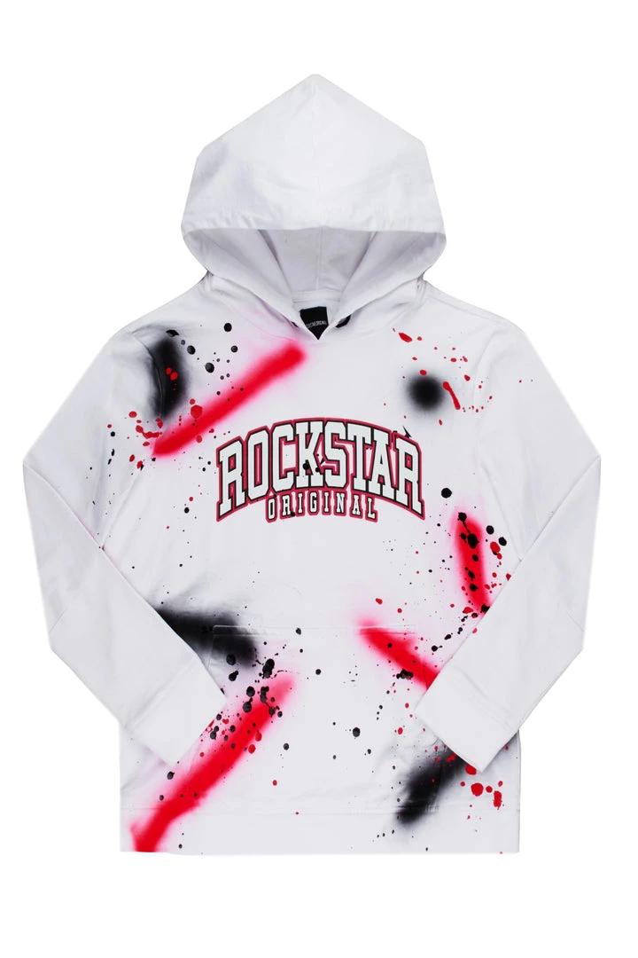 MENS HOODIES & SWEATSHIRTS NERO PAINTER HOODIE-WHITE/PINK Tops 1 MENS HOODIES & SWEATSHIRTS NERO PAINTER HOODIE-WHITE/PINK Tops