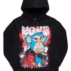 MENS HOODIES & SWEATSHIRTS NFT APE GRAPHIC HOODIE-BLACK Tops