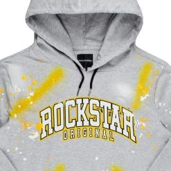 MENS HOODIES & SWEATSHIRTS NERO PAINTER HOODIE-GREY/YELLOW