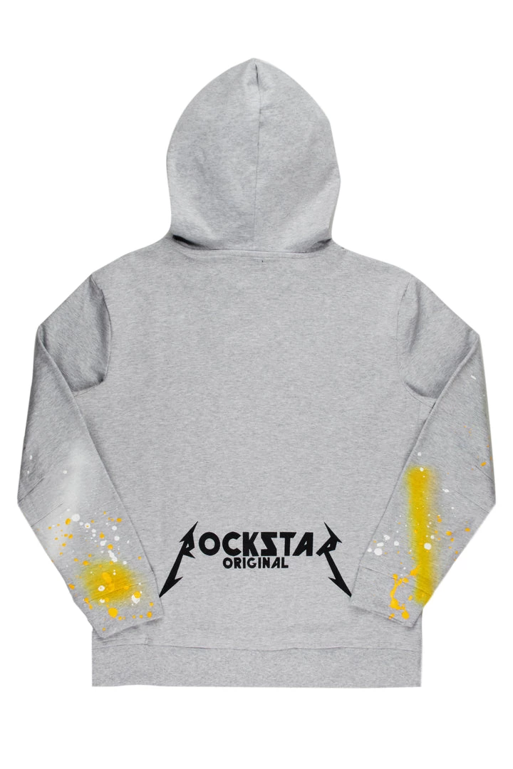 MENS HOODIES & SWEATSHIRTS NERO PAINTER HOODIE-GREY/YELLOW 3 MENS HOODIES & SWEATSHIRTS NERO PAINTER HOODIE-GREY/YELLOW